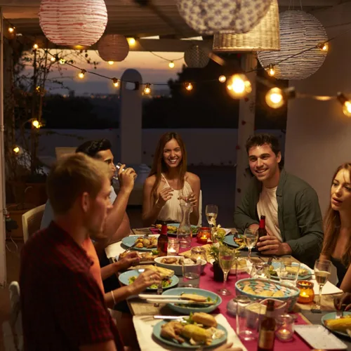 Miniatura 7 de Zuske: Cadena de luces para exteriores de 150 pies, luces de patio con 75 bombillas G40 de globo irrompibles (3 de repuesto), luces LED colgantes