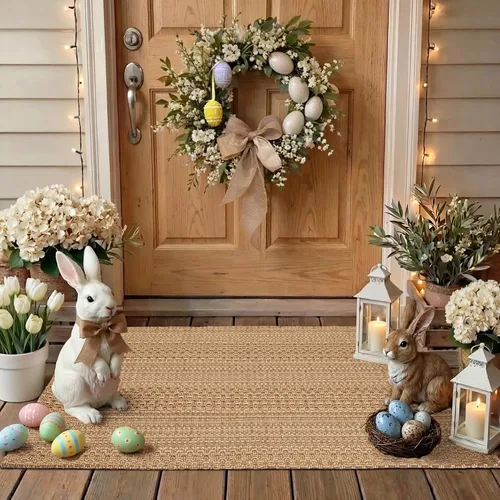 Miniatura 21 de MatEssenz Alfombrillas de cocina de 20 x 30 pulgadas para piso, alfombras de cocina tejidas, lavables a máquina, estilo bohemio, antideslizantes