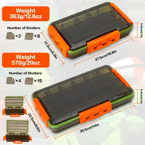 Miniatura 5 de Sougayilang Cajas de aparejos de pesca - 3600 3700 caja organizadora de almacenamiento de plástico con divisores extraíbles - Almacenamiento