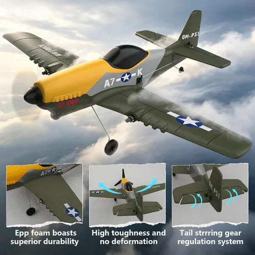 Miniatura 6 de Avión a control remoto de 3 canales con giroscopio de 6 ejes de 2.4 GHz para niños de 8 a 12 años y adultos, avión de chorro al aire libre apto