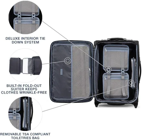 Miniatura 5 de Travelpro Platinum Elite - Rollaboard expandible de 22 pulgadas, negro sombra, Equipaje vertical expandible Platinum Elite Softside