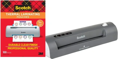 Miniatura 12 de Scotch Paquete de laminador térmico y bolsa, sistema de 2 rodillos, laminado de hasta 9 pulgadas de ancho (TL901X) con bolsas de laminación Scotch