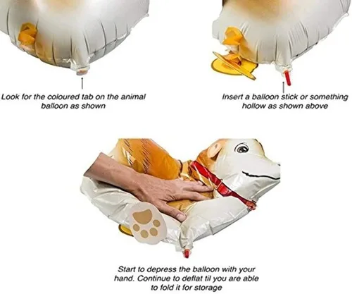 Miniatura 6 de Borang Paquete de 6 globos de animales que caminan con animales de granja, fiesta de cumpleaños, decoración de fiesta de barbacoa