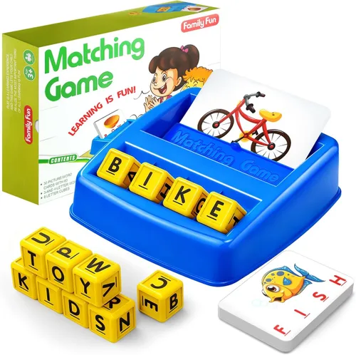 HahaGift Juguetes educativos para niños de 3 a 5 años, juegos de aprendizaje de letras coincidentes, actividades ideales para regalo de Navidad y