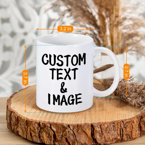 Miniatura 5 de Tazas de café personalizadas, taza de 11 onzas para mamá con nombre de imagen, tazas de café personalizadas para mamá de hija e hijo, taza de foto