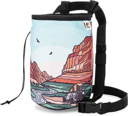 Miniatura 3 de Oso Supply Co - Bolsa de tiza de lona encerada para adultos y niños, cierre de cordón, cinturón ajustable, entrenamiento en interiores y exteriores
