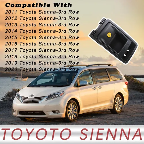 Miniatura 3 de TQPONLY Asa de liberación de cierre de asiento plegable Compatible con Toyota Sienna 11-20 Reemplaza 75220 72909-08011 (Negro)