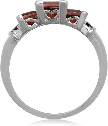 Miniatura 3 de Silvershake - Anillo de plata de ley 925 con forma cuadrada de 3 puntas
