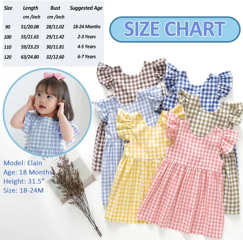 Miniatura 6 de Zanie Kids Vestidos de Pascua para niñas, vestido de verano para niñas, ropa de juego, trajes de fotos familiares