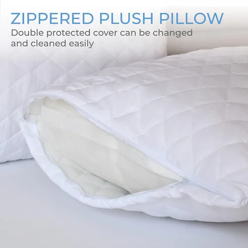 Miniatura 5 de Diamond Elegant - Juego de 4 almohadas de cama para dormir, tamaño Queen, almohadas de hotel para dormir de lado y boca abajo, funda 100% algodón