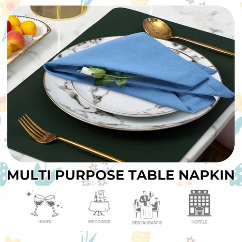 Miniatura 5 de Servilletas de tela para uso diario, 100% algodón, 18 x 18 pulgadas, color azul, servilletas de boda, servilletas de cóctel, servilletas de tela