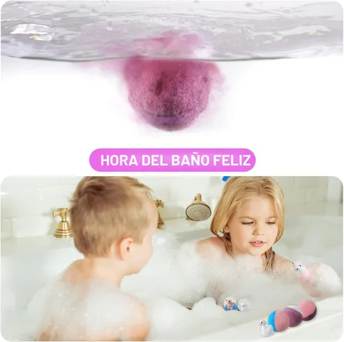 Miniatura 7 de Set de regalo de bomba de baño con juguetes en el interior, paquete de 20 bombas de baño orgánicas para niños, bolas gaseosas hechas a mano seguras
