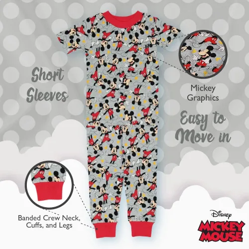 Miniatura 4 de Disney Conjunto de pijama unisex de algodón cómodo a juego de 6 piezas para niños, suave y lindo para niños
