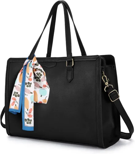 Miniatura 10 de Missnine Bolsa Tote para Laptop para Mujeres 15.6 Pulgadas, Bolsas de Trabajo de Cuero, Cartera de Computadora para Maestras, Maletín, Bolso de Mano
