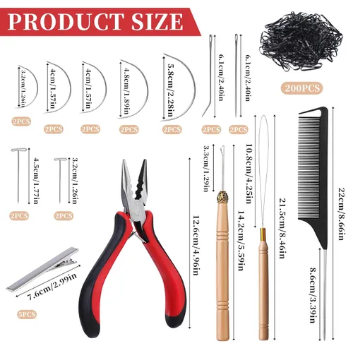 Miniatura 3 de Kit de herramientas de extensión de cabello, 5 colores, 1000 piezas de micro anillos de silicona con extensión de cabello, alicates para quitar