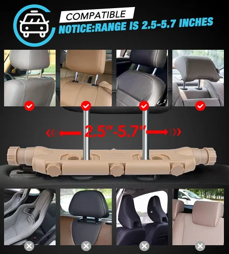 Miniatura 4 de JZCreater Almohada para reposacabeza de coche, almohada ajustable de 180° para el cuello y la cabeza, en forma de U, reposacabezas para dormir