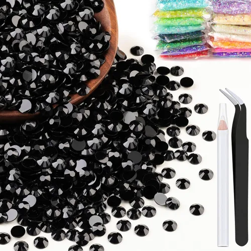 Miniatura 67 de 5000 piezas de diamantes de imitación de resina de 0.118 pulgadas a granel, color verde oscuro AB con parte trasera plana, diamantes de imitación