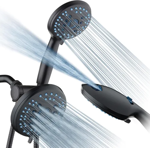 Miniatura 10 de Hotel Spa AquaCare Visto-En-TV Cabezal de regadera de mano y lluvia de alta presión de 50 modos de 3 vías con jets anti-obstrucción, modo de 2 tubos