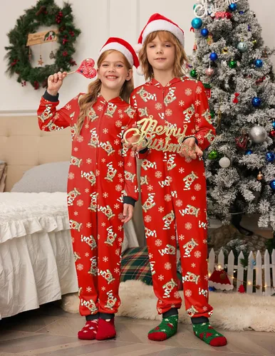 Miniatura 5 de Ekouaer Conjuntos de pijamas navideños familiares a juego
