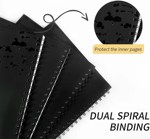 Miniatura 4 de Cuaderno de espiral rayado tamaño A4, diario grande de 8.5 x 11 pulgadas, paquete de 6 cuadernos de tapa dura de 0.276 in, 160 páginas, papel grueso