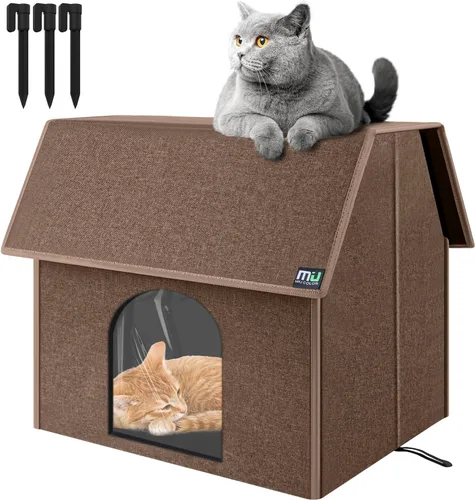 Miniatura 10 de MIU Color Casa para Gatos al Aire Libre, Casas Grandes Resistentes a la Intemperie para Gatos al Aire Libre, Refugio Aislado para Gatos Ferales