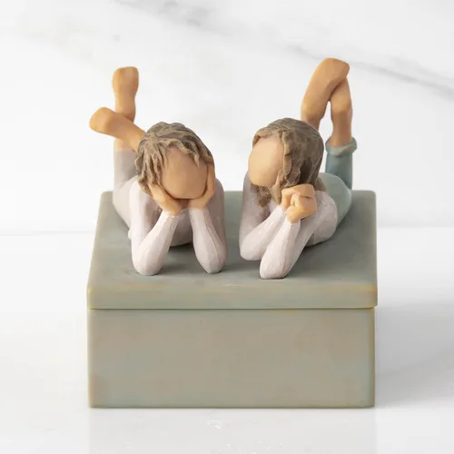 Miniatura 2 de Willow Tree Forever Friends, Siempre a mi lado, Recuerdos Familiares, Mejores amigos, Hermanas, Caja de joyería decorativa de mesa esculpida