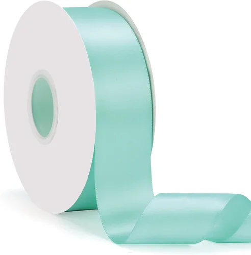 Miniatura 59 de Cinta de satén de doble cara verde manzana de 1-1/2 pulgadas x 50 yardas, cinta de color sólido de alta densidad, ideal para manualidades, envoltura
