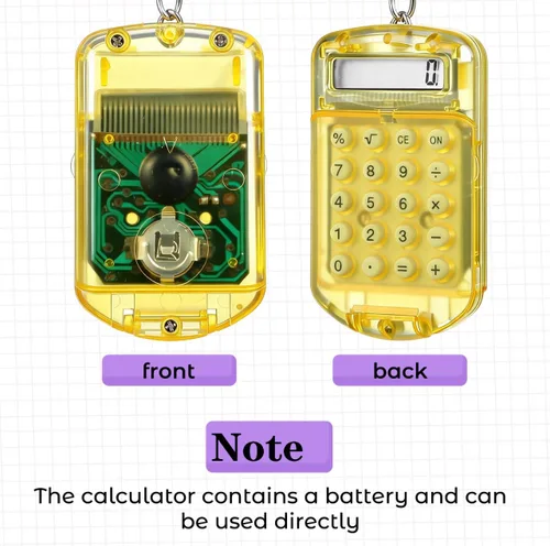 Miniatura 3 de NUOBESTY Mini calculadora de 3 piezas, calculadora de bolsillo pequeña con llavero, herramienta electrónica portátil de 4 funciones para escuela