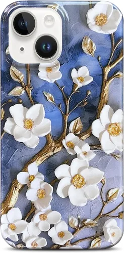 Miniatura 11 de J.west Bonita funda de teléfono para iPhone 13, diseño estético floral de acuarela, funda delgada y suave de TPU para mujer, antiarañazos, a prueba