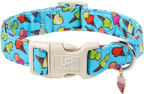 Miniatura 16 de Collar de perro de algodón de dinosaurio con hebilla de metal, collar de regalo para niñas o niños pequeños, medianos y grandes, lindos collares