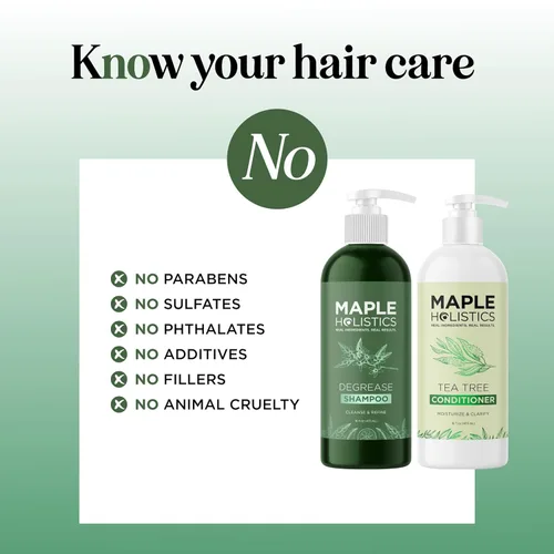 Miniatura 2 de Champú y acondicionador para cabello graso y cuero cabelludo - Champú y acondicionador sin sulfatos ni parabenos para cabello graso con aceite