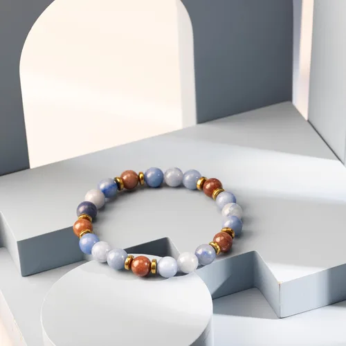 Miniatura 19 de Pulseras de cristal con cuentas de Charka para mujer, hechas a mano con aventurina verde de 0.315 pulgadas (0.315 in), pulseras de piedra de cristal