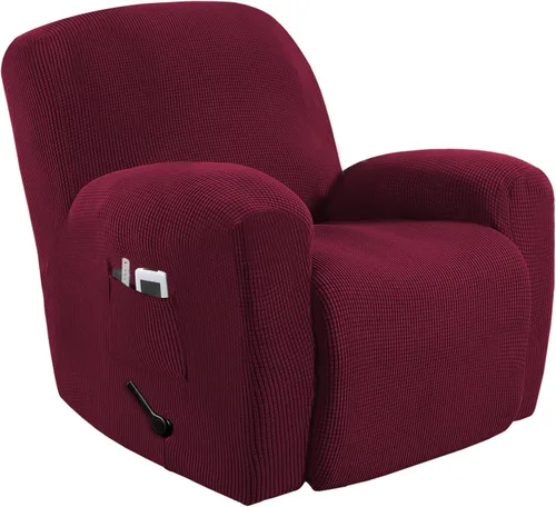Miniatura 22 de MeilleMaison Funda elástica para silla reclinable, funda para sofá de 1 pieza con parte inferior elástica, lavable, protector de muebles Negro