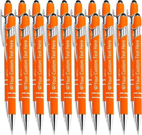 Miniatura 30 de STREADVE Bolígrafos personalizados personalizados con nombre grabado, logotipo, texto, bolígrafos de escritura suave, regalo personalizado para Negro