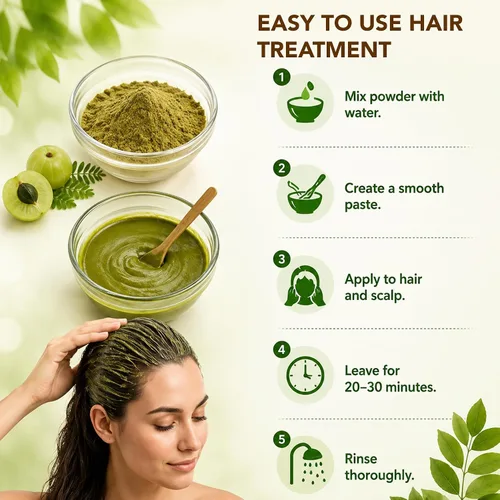 Miniatura 6 de Ancientveda Tratamiento orgánico natural para el crecimiento del cabello Antioxidantes Polvo limpiador Reduce las arrugas Amla, sin OMG