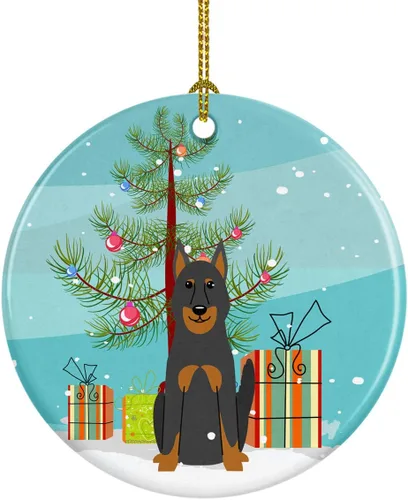 Miniatura 21 de Caroline's Treasures Adorno de cerámica para árbol de Navidad, Laika Spitz de Siberia Occidental, decoración colgante para árbol de Navidad