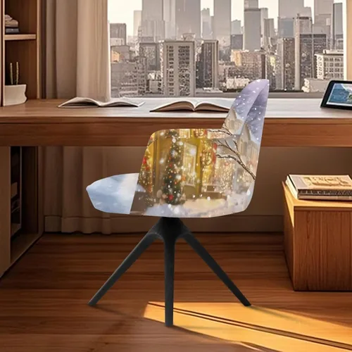 Miniatura 4 de Funda para sillón de invierno con diseño de muñeco de nieve, funda suave para silla de computadora, forro elástico para silla de escritorio, diseño