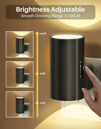 Miniatura 3 de Luces nocturnas enchufables a la pared, luz nocturna LED enchufable, sensor de luz del atardecer al amanecer, luz de pared de brillo ajustable
