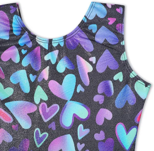 Miniatura 3 de EQSJIU Leotardos de gimnasia para niñas y niños, diseño de mosaico de arco iris, sirena, mariposa, estrellas, leopardo, galaxia, teñido anudado