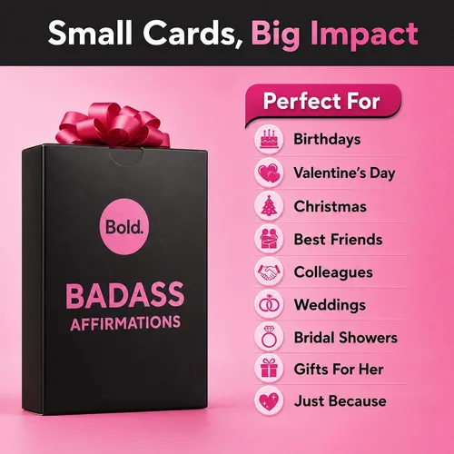 Miniatura 3 de Bold. Badass - Tarjetas de afirmación – 100 afirmaciones motivacionales e inspiradoras diarias para mujeres, regalos para mujeres, mejor amiga