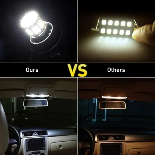 Miniatura 5 de 12 V 1156 Paquete de 10 bombillas LED blancas brillantes 1156 1141 1003 50-SMD para interior de coche RV Camper luz