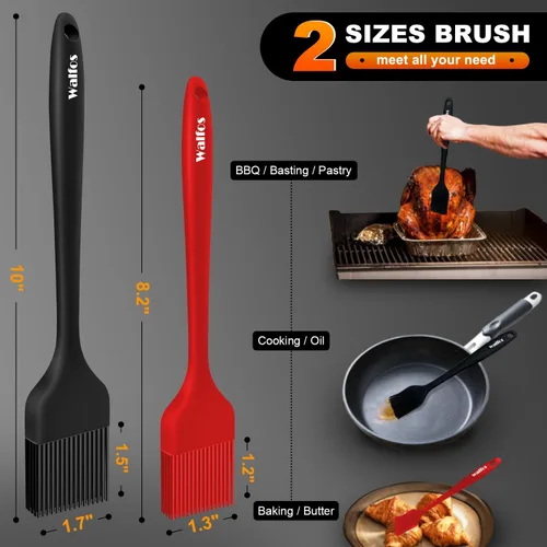 Miniatura 2 de Walfos Juego de 5 cepillos de silicona para repostería, resistentes al calor, perfectos para hornear, parrilla de barbacoa, cocina de cocina, núcleo
