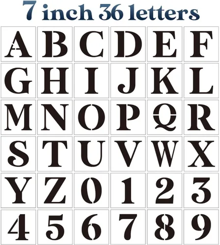 Miniatura 14 de Plantillas de letras de 5 pulgadas para pintar sobre madera, 36 plantillas de letras del alfabeto, plantillas para letreros de pared de madera