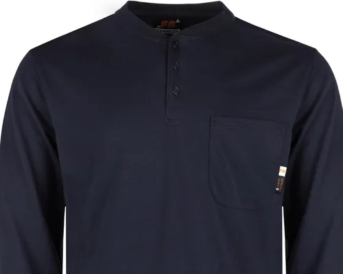 Miniatura 18 de KONRECO Camisas FR para hombre resistentes al fuego/ignífugo CAT2 7oz algodón dos tonos y camisa Henley