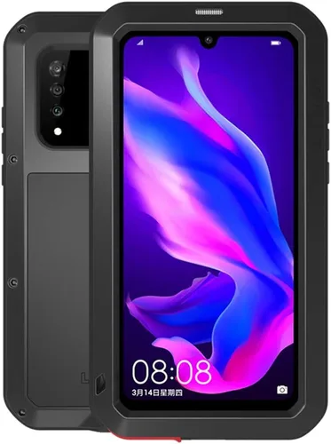 Funda para Huawei P30 Lite, Armor Tank Aluminio Metal Gorilla Glass a prueba de golpes Militar resistente Funda protectora rígida para Huawei P30