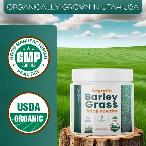 Miniatura 5 de Teaveli Polvo de jugo de hierba de cebada orgánica, extracto de jugo de hierba de cebada cultivado en Utah para desintoxicación, complementa el jugo