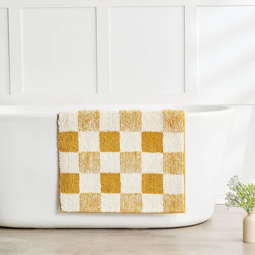 Miniatura 27 de CozeCube Tapetes de baño para baño antideslizantes, alfombras de baño de microfibra absorbente esponjosas lavables, alfombras de baño estéticas