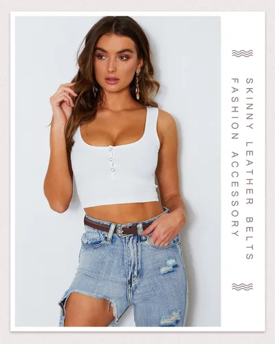 Miniatura 24 de SUOSDEY Cinturones ajustados occidentales de moda para mujer, cinturón de cuero ajustable para vestidos con hebilla vintage
