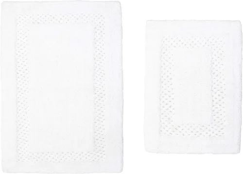 Miniatura 93 de Home Weavers Classy - Juego de alfombras de baño 100 % algodón, decoración de baño, lavable, extrasuave y absorbente, tapete de cocina, juego de Aqua