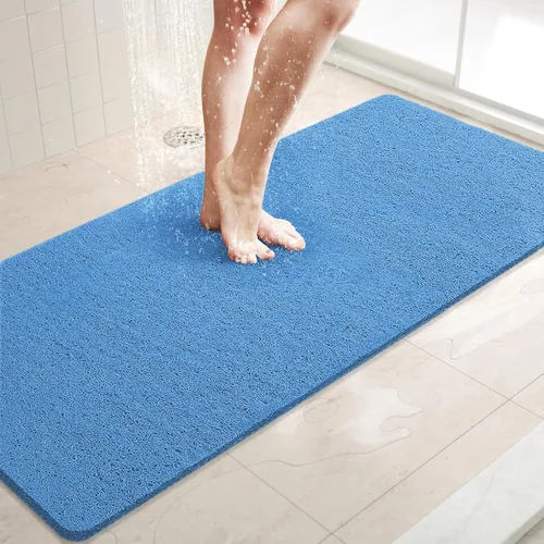 Miniatura 44 de LuxStep - Tapete de ducha, de 24 x 36 pulgadas, tapete de baño antideslizante con drenaje, tapete de baño de cloruro de polivinilo, de secado Gris